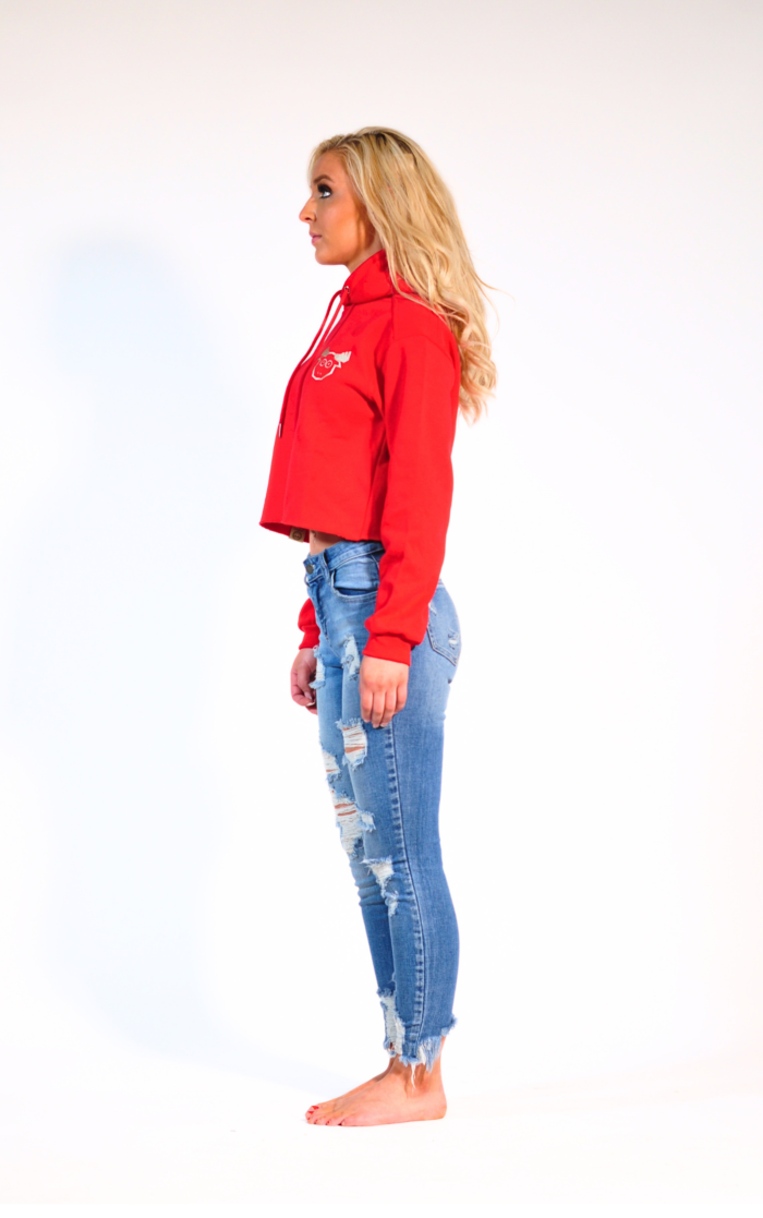 Red | Cropped Hoodie - Image 4