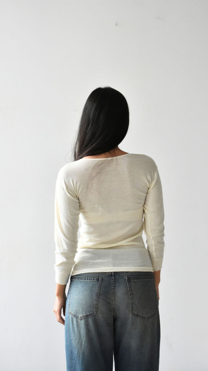 Merino Wool Long Sleeve | Cream - Image 4