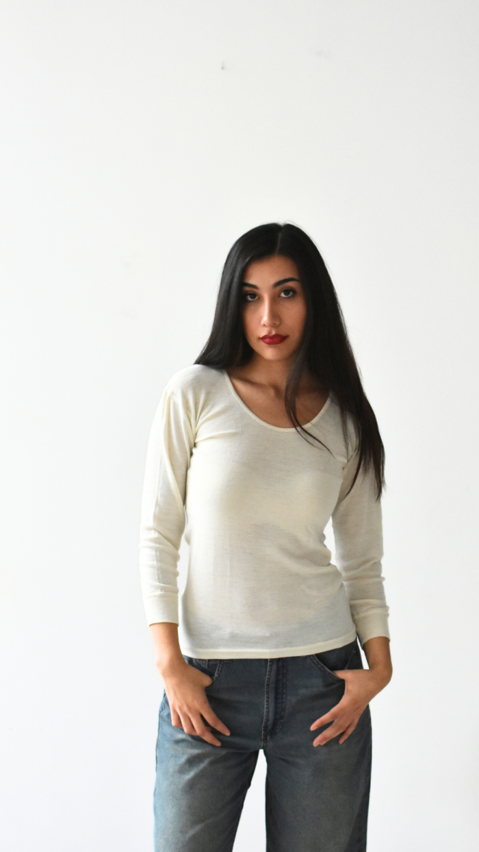 Merino Wool Long Sleeve | Cream - Image 2