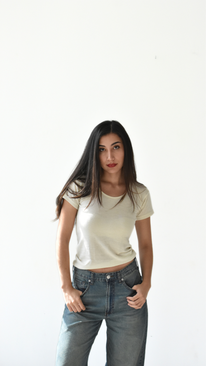 Merino Wool Short Sleeve | Cream - Image 2