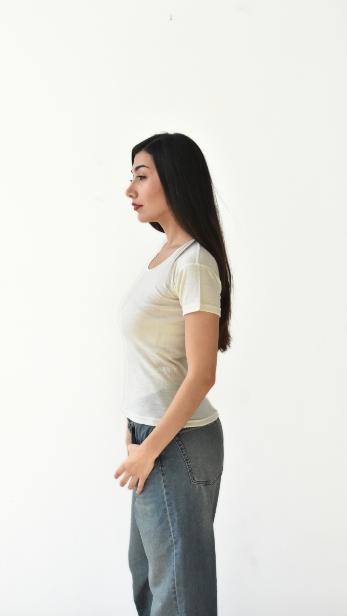 Merino Wool Short Sleeve | Cream - Image 3