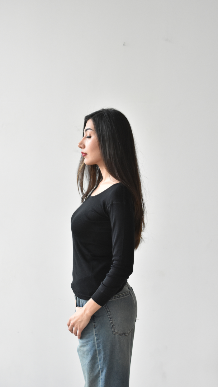 Merino Wool Long Sleeve | Black - Femme - Image 3